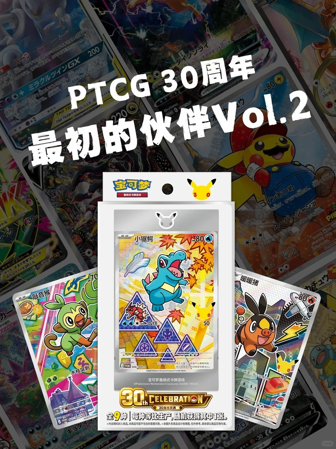

Pokémon 30th Anniversary Vol.2 Starter Partner Art Shiny Card Set Limited Collectible Trading Card Pack