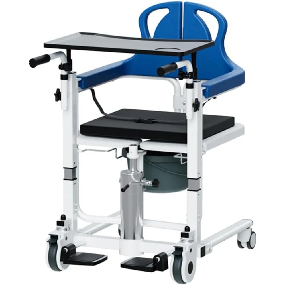 

4-in-1 Hydraulic Patient Lift Nursing Chair with Shower and Transport Features, 180° Swivel, Up to 350 lbs Capacity, Adjustable