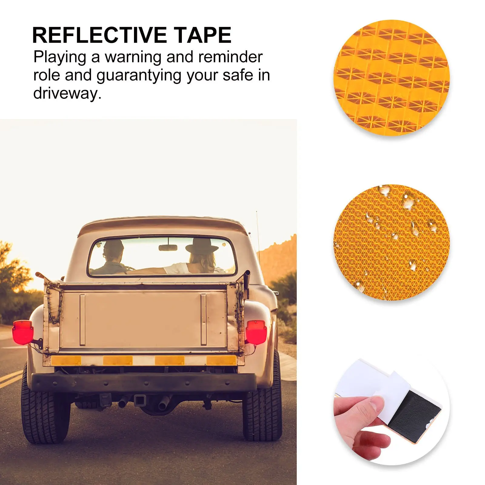 

25Pcs Reflective Tape Self-Adhesive Waterproof Reflector Sticker High Visibility Warning Safety Tape for Trailer Car Supplies