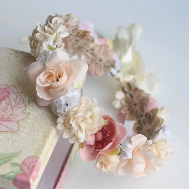 

Women's Beach Flower Headbands Party Wedding Hair Accessories Bridal Flower Crown Headpieces Bridal Flower Wreath Girls Garland
