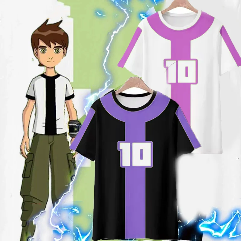 

2025 New Anime Omnitrix Ben10 Cosplay T-shirts Male 3D Ben Tennyson Print Kid Cartoon Tee Summer Men Women Short Sleeve Y2k Tops