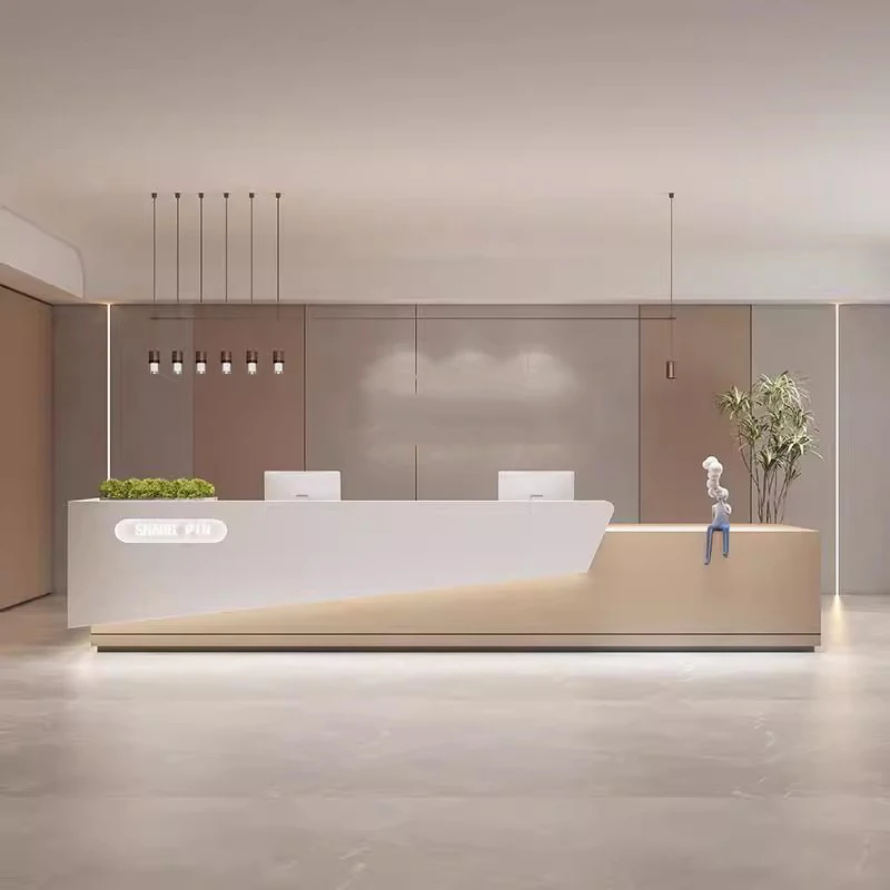 Storage Brown Reception Desks Wood Cheap Design Classic Drawer Reception Desks White Modern Empfangs Tresen Office Furniture
