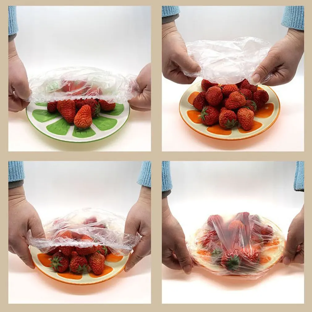Reusable Disposable Food Cover Plastic Wrap Durable Elastic Food Lids for Bowls Elastic Plate Covers For Kitchen Food Saver Bag