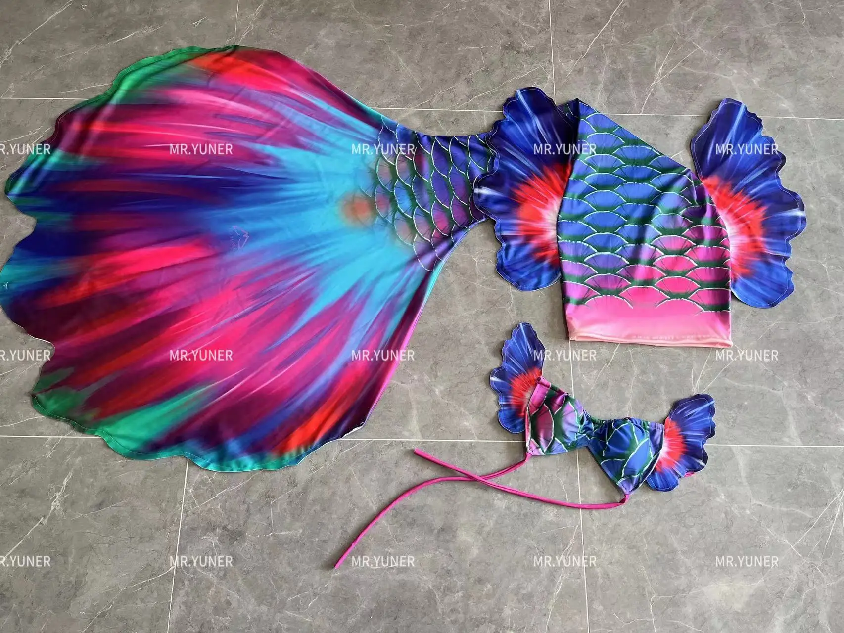 Professional Customized Mermaid Tail Dress Swimsuit Aquarium Role Play Mermaid Simulation Tail Single Webbing Accessory Costume