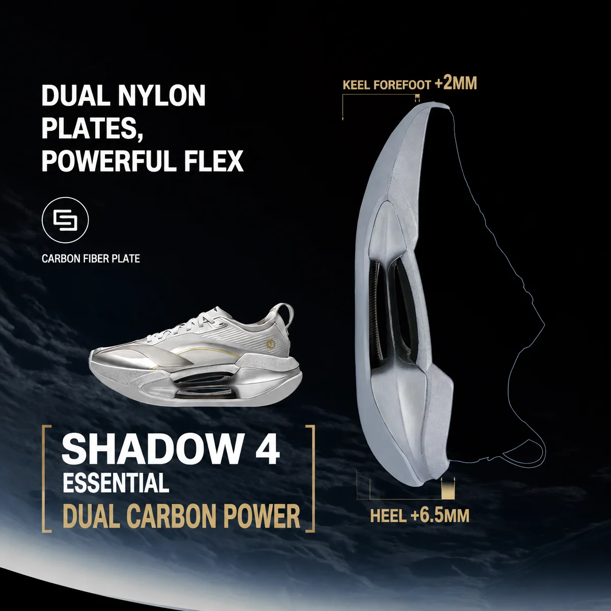 Li-Ning Men's Shadow 4 Running Shoes - SUPER BOOM Rebound Sneakers