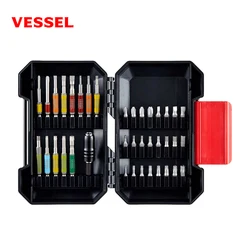 VESSEL 38 Pieces Screwdriver Bit Set with Tough Case Cordless Drill Driver Bits Sets NO.GS38P01CCS