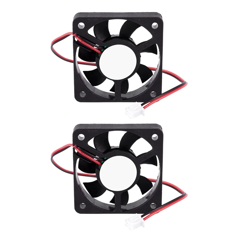 2X 50Mm 12V 2Pin 4000RPM Sleeve Bearing PC Case CPU Cooler Cooling Fan