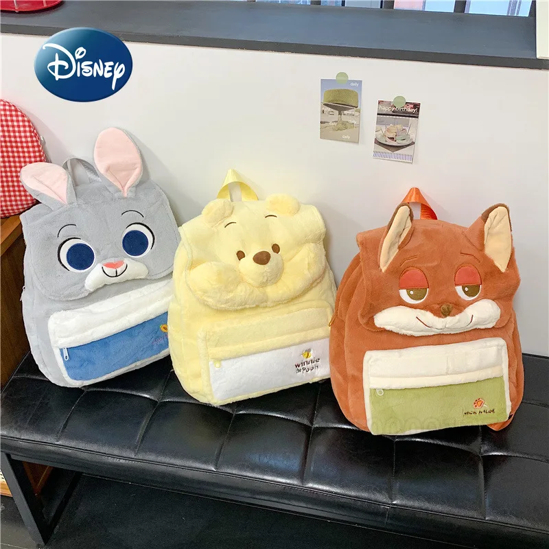 Disney Judy Nick Nieuwe pluche kinderrugzak Cartoon schattige dames pluche rugzak Grote capaciteit mode pluche vrijetijdsrugzak