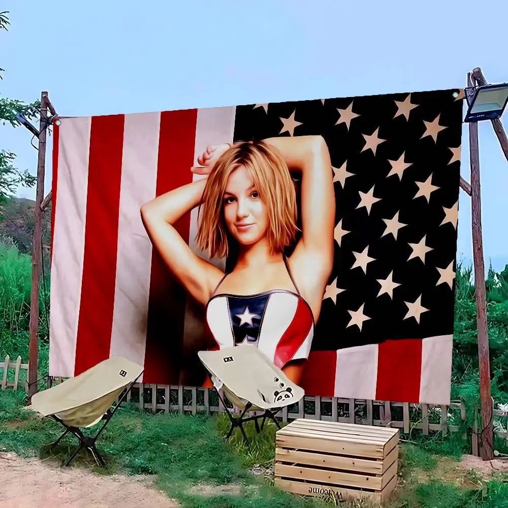 Pop Singer B-Britney S-Spears Anime Chart Flag for Living Room Home Dorm Decor Art Home Decor Banner