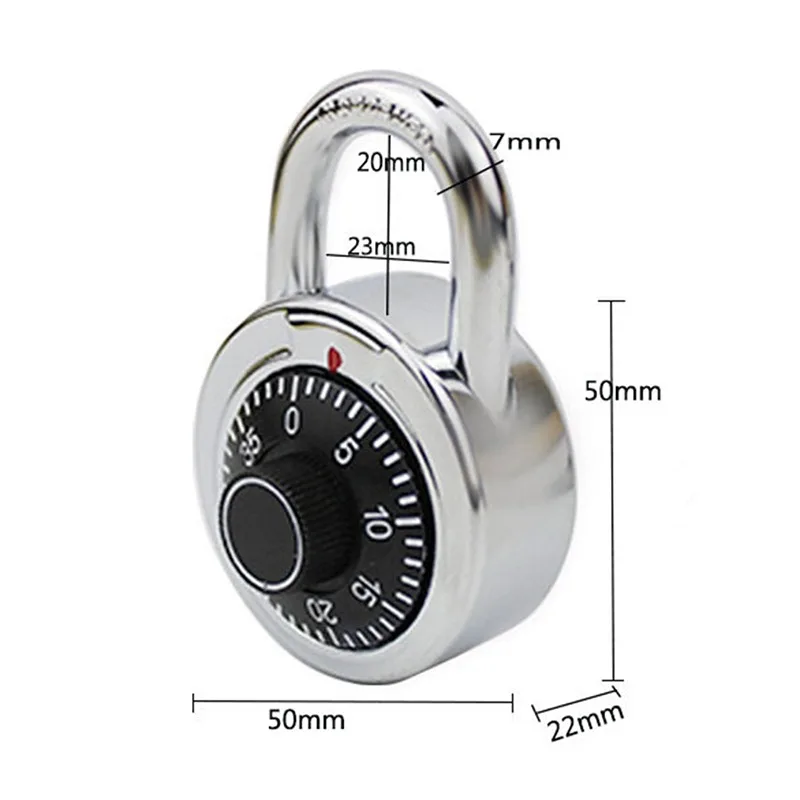 Password Lock Silver Black Alloy Safe Turntable Package Gym Cabinet Luggage Locker Student Door Small Padlock