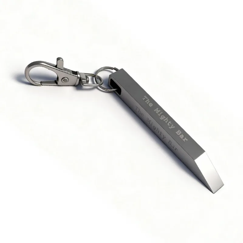 Heavy Duty Stainless Steel Keychain Multitool, Portable Mighty Bar Pocket Knife with Bottle Opener, EDC Everyday Carry Tool