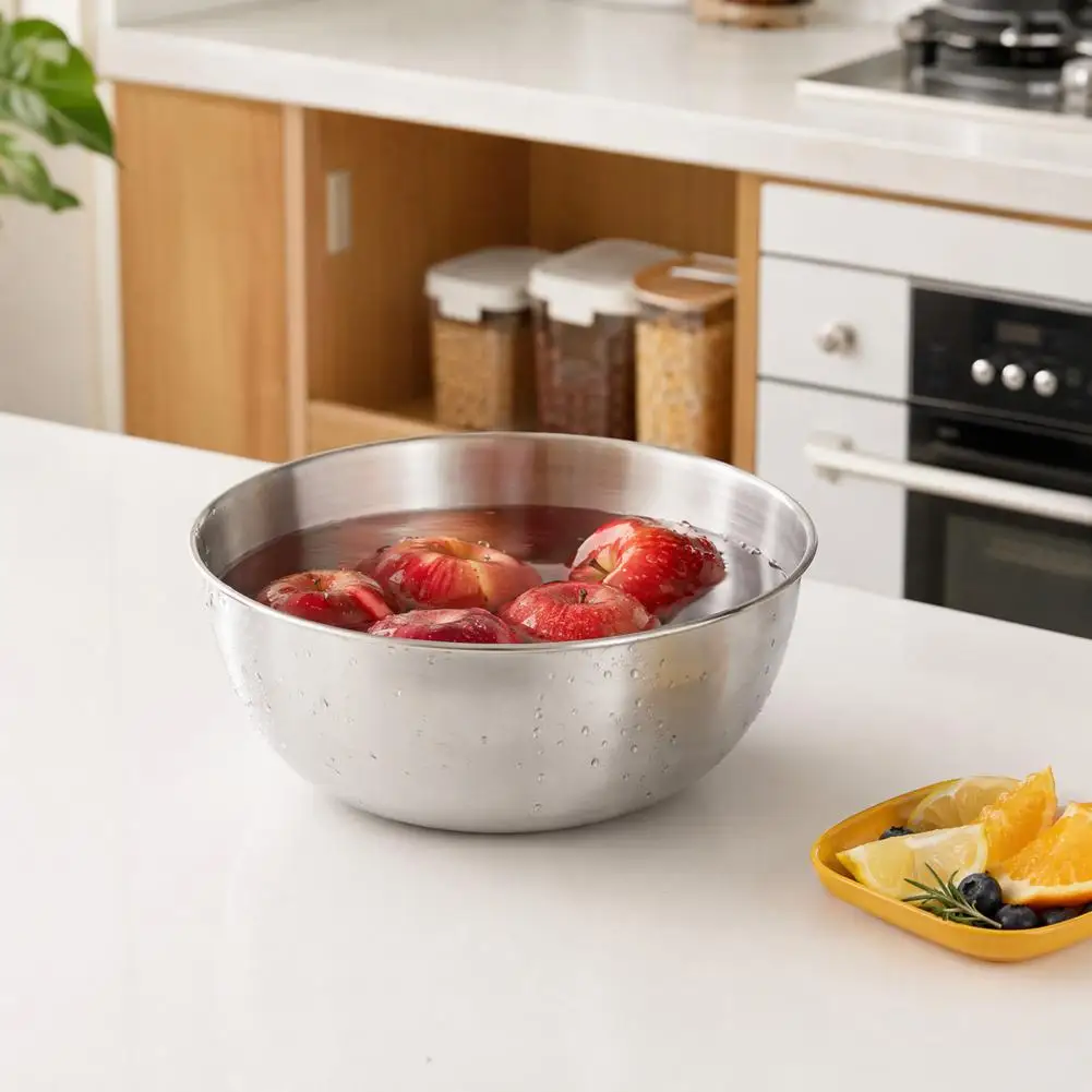 Non- Food Safe Bowl Stainless Steel Salad Bowl Set Capacity Mixing Bowls Durable Dishwasher Safe Kitchen Prep Bowls for Baking