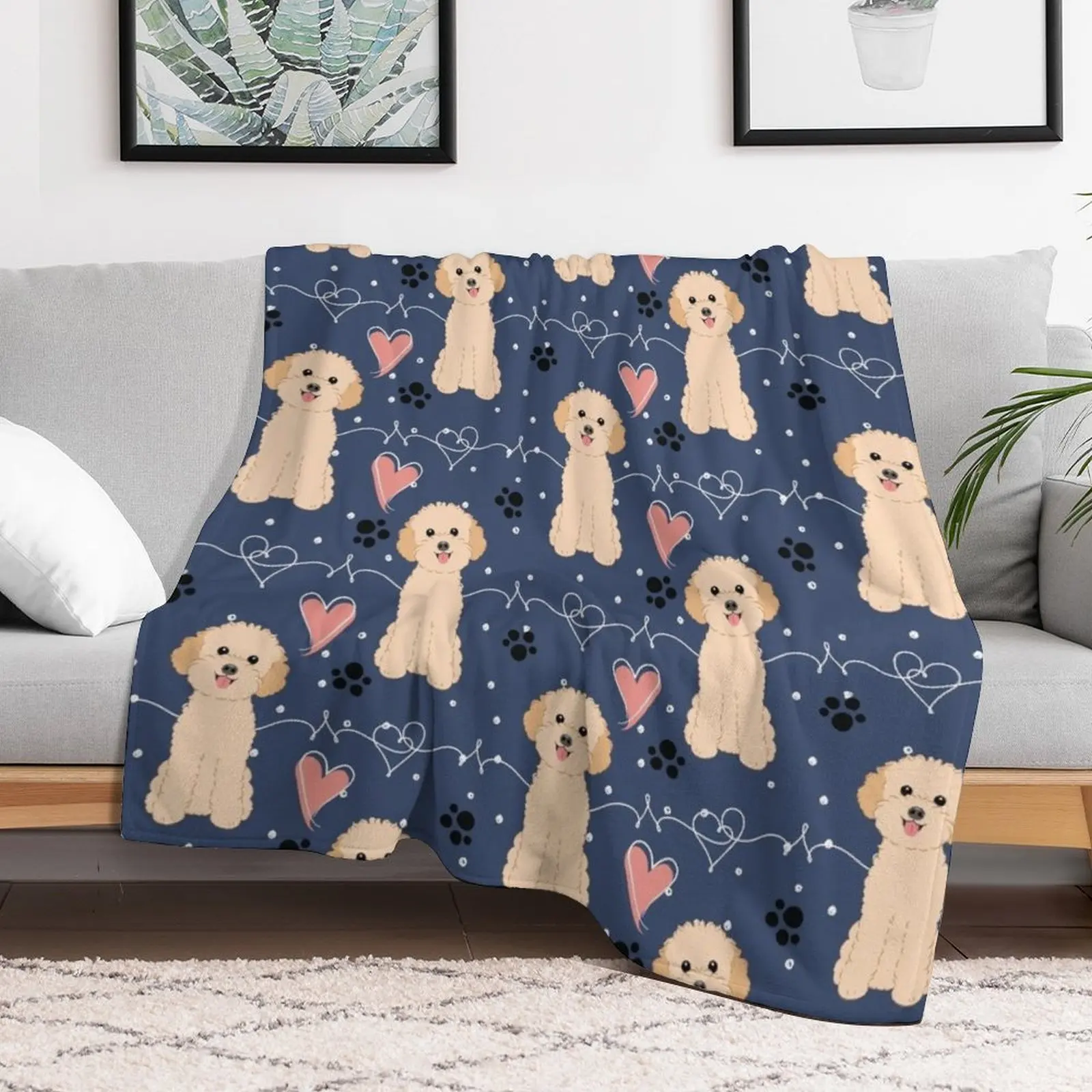 LOVE Apricot Toy Poodle Throw Blanket cosplay anime Thermals For Travel Blankets