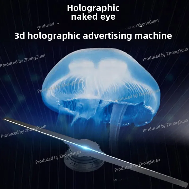 3D Fan High Definition Holographic Advertising Machine 42cm Naked Eye Highlight Rotating Display WF Mobile APP