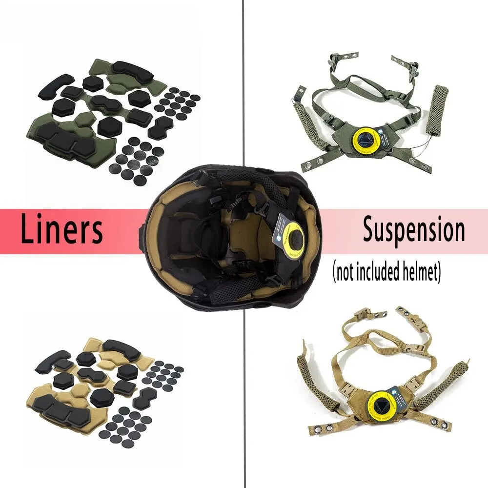 Wendy Helmet Suspension System Military Helmet Adjustable Lanyard FAST MICH Outdoor Hunting Helmet Accessory Spongy Pad