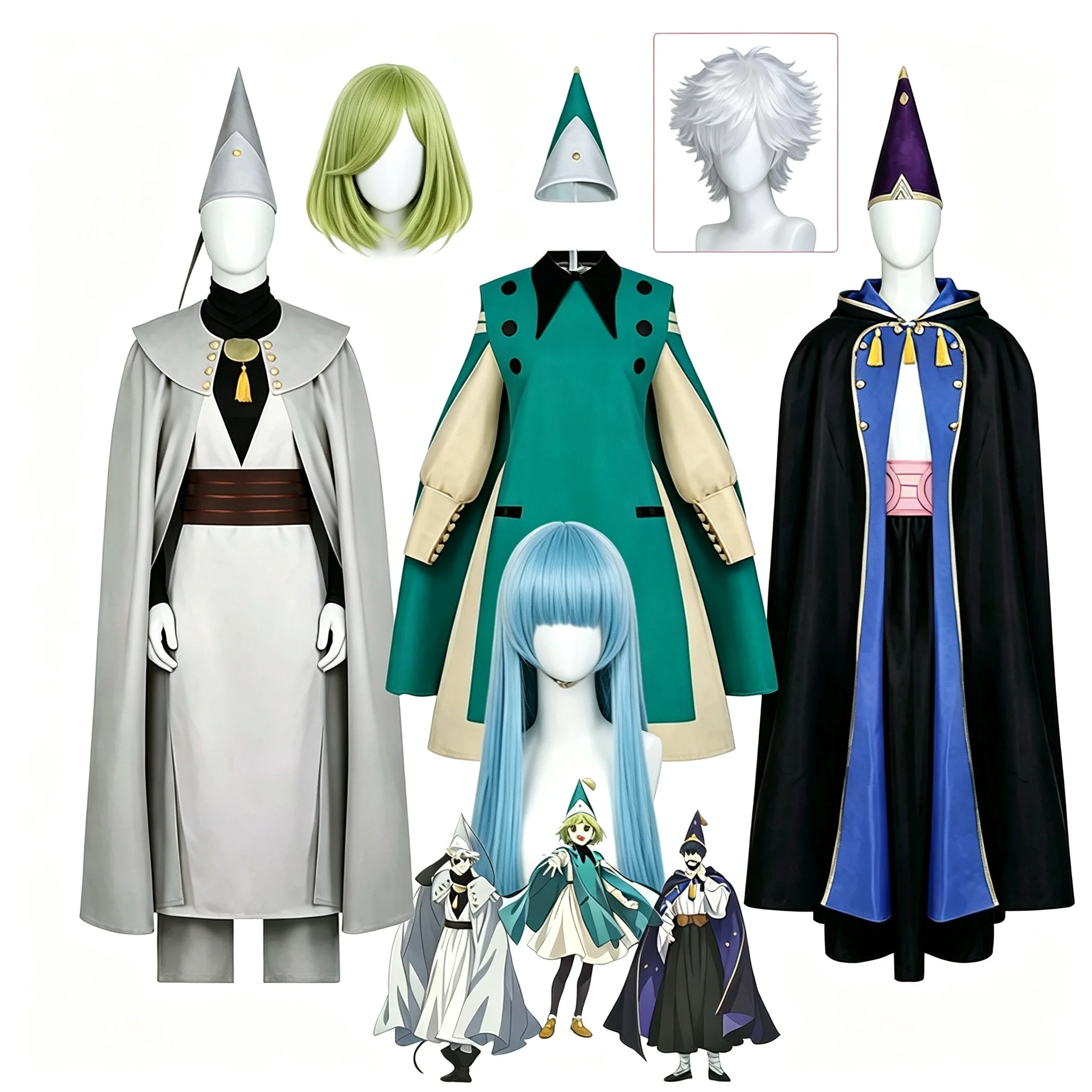 Anime Witch Hat Atelier Coco Cosplay Costume Wig Tongari Boushi no Atelier Green Cloak Dress With Witch Hat Halloween Outfit