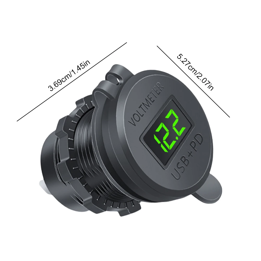 Dual PD Dual QC 3.0 USB Car Charger with Voltmeter Power Outlet Adapter 4 Ports Car Charger Socket 78W for Car Boat Marine Truck #6