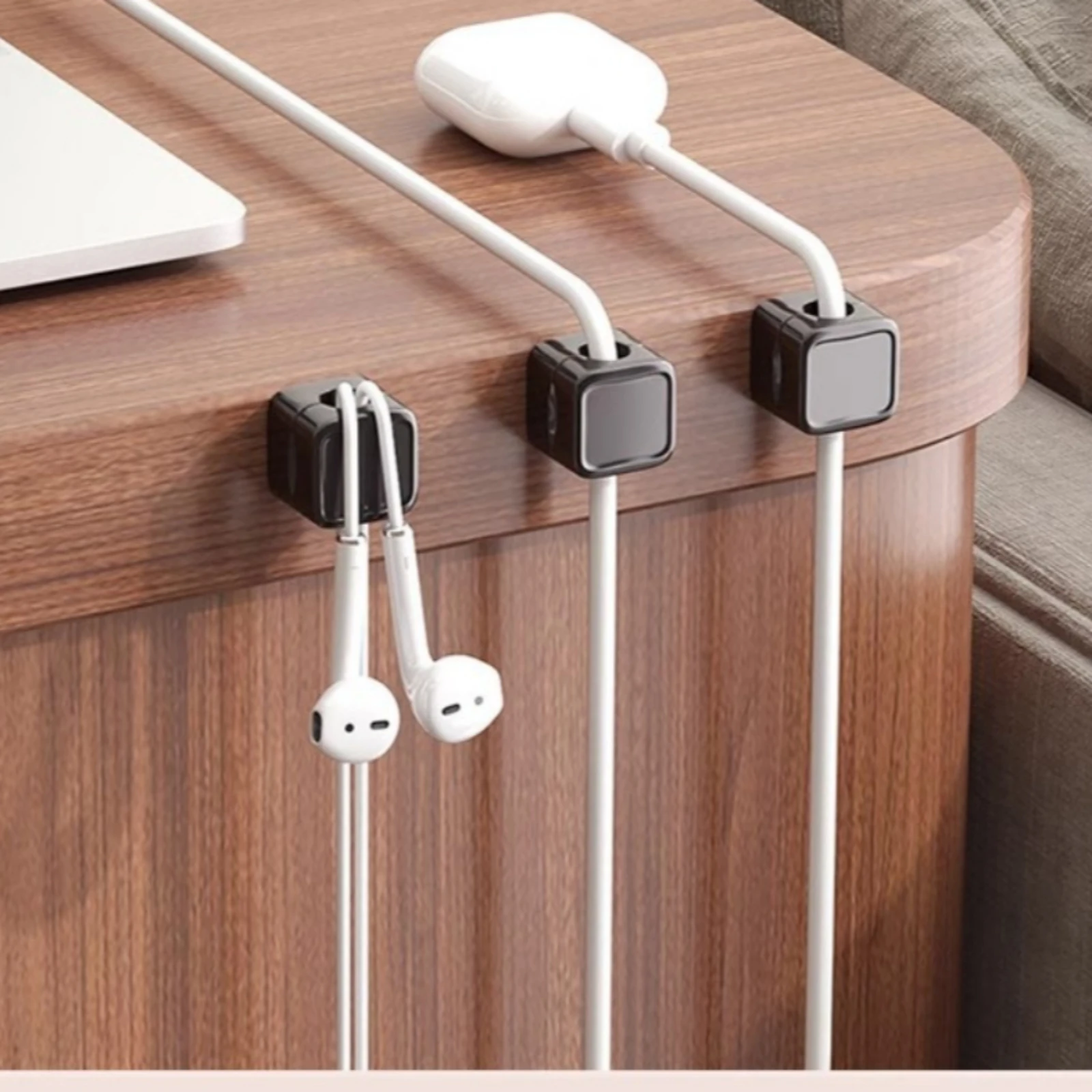 Attractive Cable Organizer Clip Side Opening Attractive Cable Holder Cord Organizer Compact Desk Accessory Rounded Square