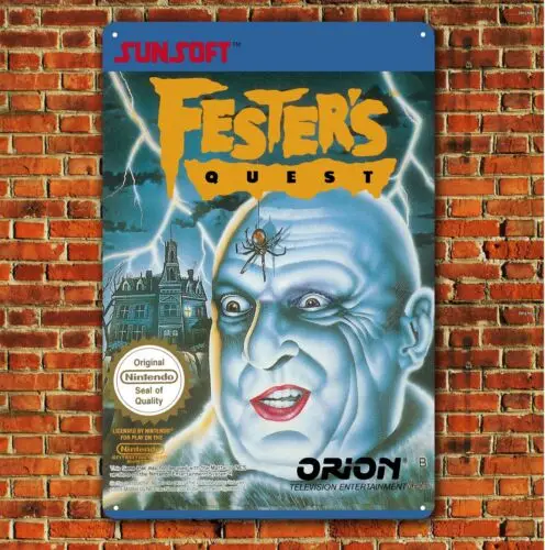 Fester's Quest Video Game Metal Poster -Nintendo Collectable Tin Sign (8x12in) sign sign sign