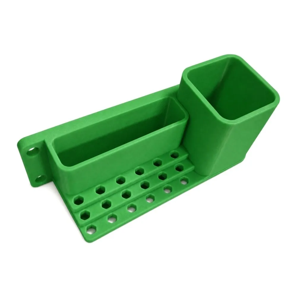 Dual Compartments Tool Storage Box Compact Hex Bit Slots Drill Bit Organizer Plastic Build Open Top Wall Mount Rack