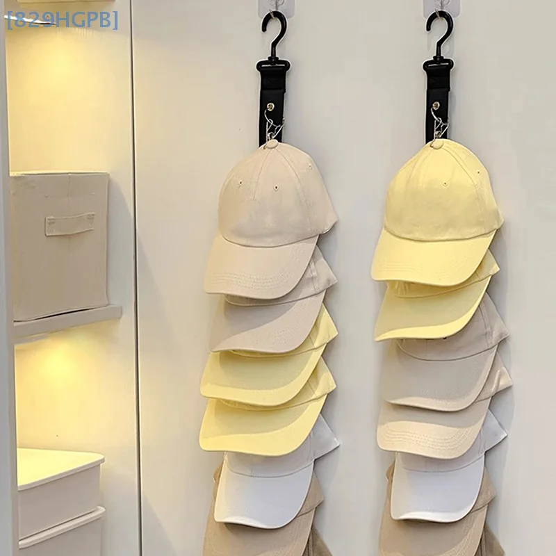 1Pcs Baseball Cap Storage Organizer With Eight Clips Wall Mounted Cap Holder Storage Organizer Convenient Accessories