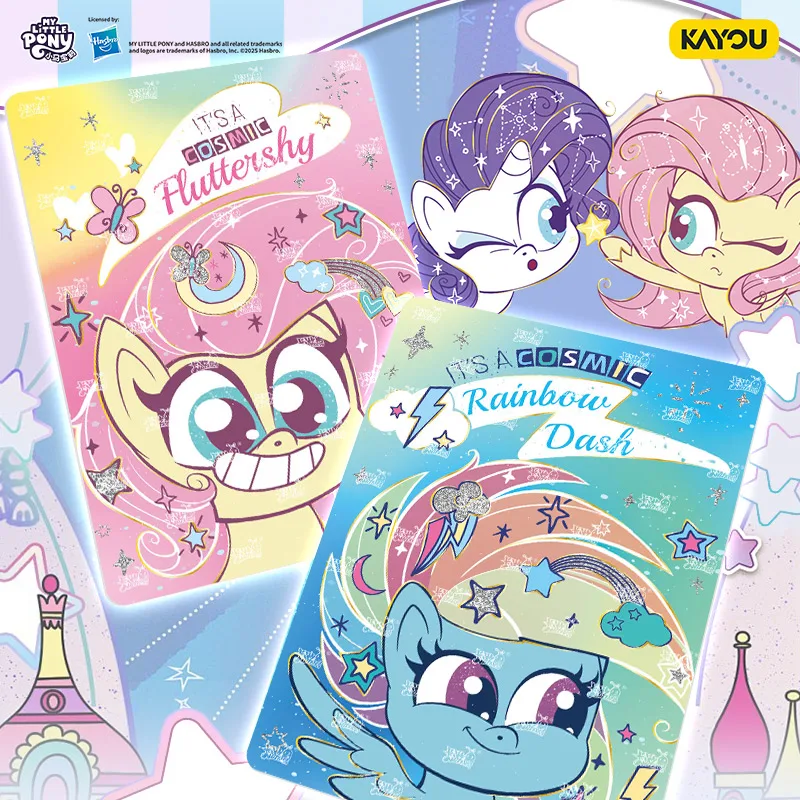 KAYOU Genuine My Little Pony Card Cute Party Second Bullet Original Box Collection Flash Card Anime Peripheral Toy Gifts