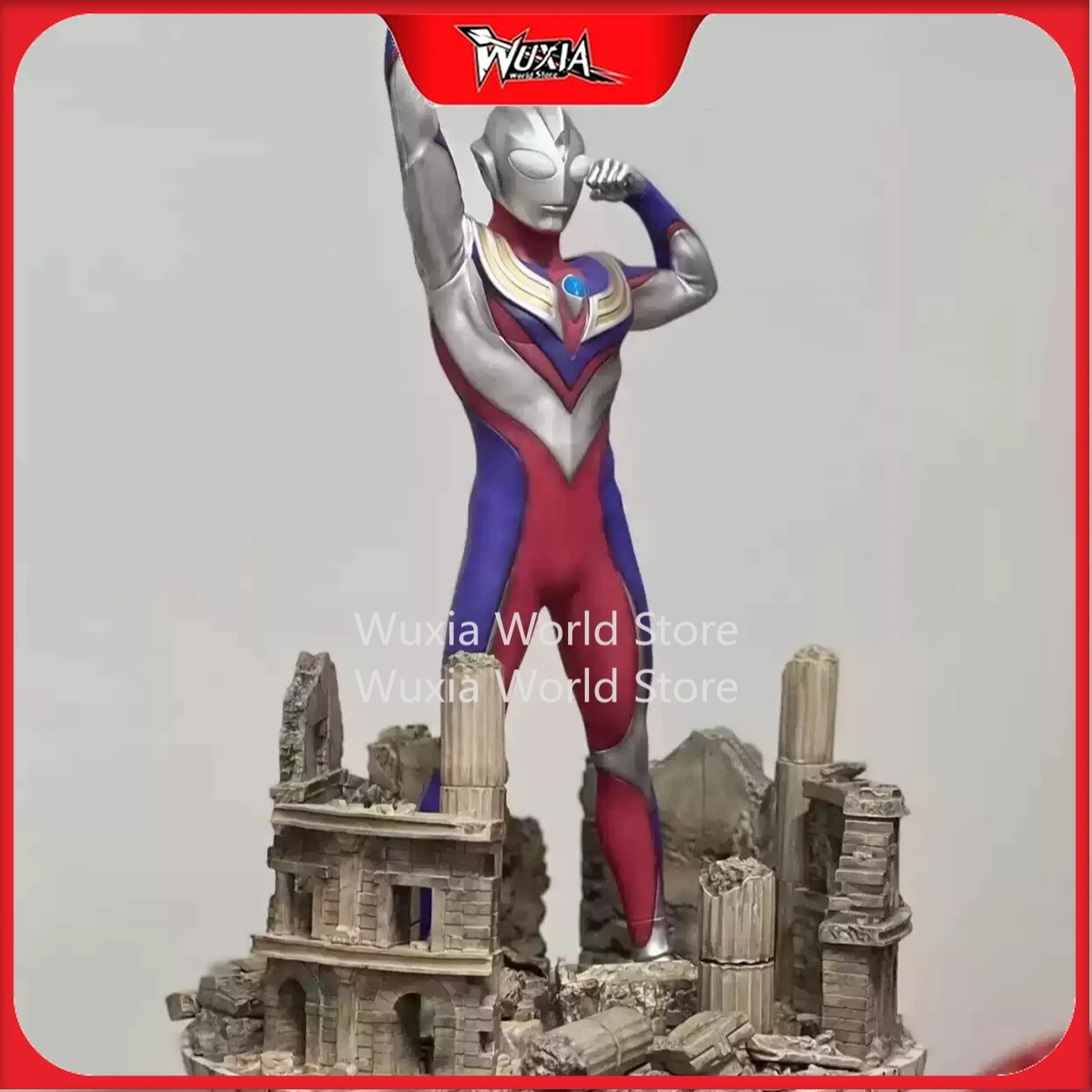 재고 있음 67cm 높이 울트라맨 티가 애니메이션 피규어 컬렉션 모델 라이트업 데스크탑 장식품 어린이를 위한 최고의 선물