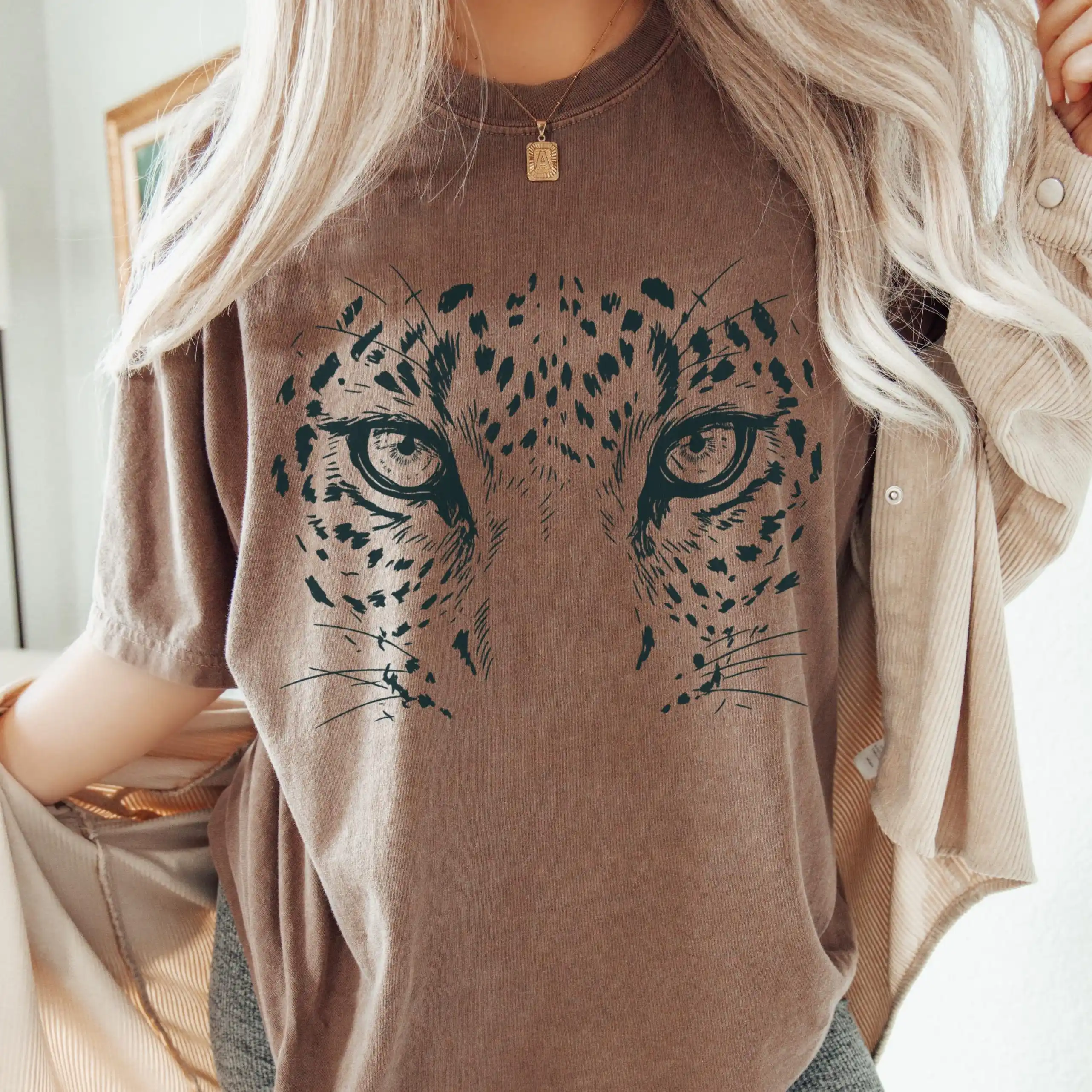 Leopard Shirt - Leopard Face Tee - Oversized Jungle Shirt - Cheetah T-shirt - Nature Animal Lover Tee - Panther Tshirt