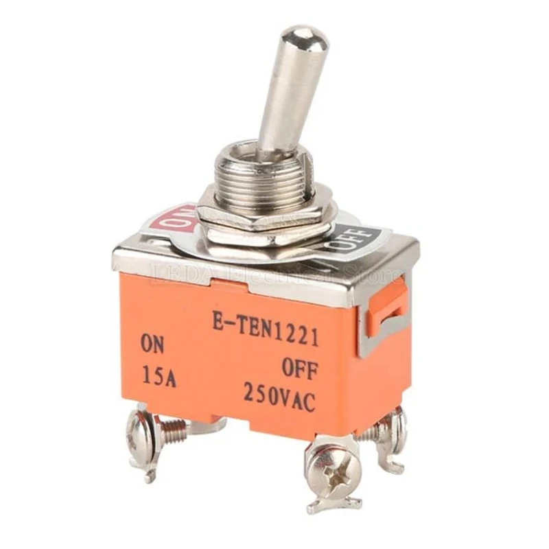 Interruptor Micro Orange Power Rocker, terminal 4Pin SPST desligado, 15A 250V, 1221 E-TEN, 2pcs