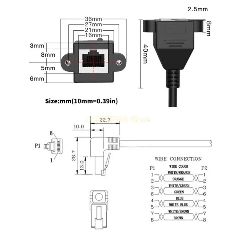 F62C CAT6 RJ45 สายเคเบิลส่วนขยายสายอะแดปเตอร์ FTP ป้องกันหูคงที่ 24AWG เสถียร 24AWG