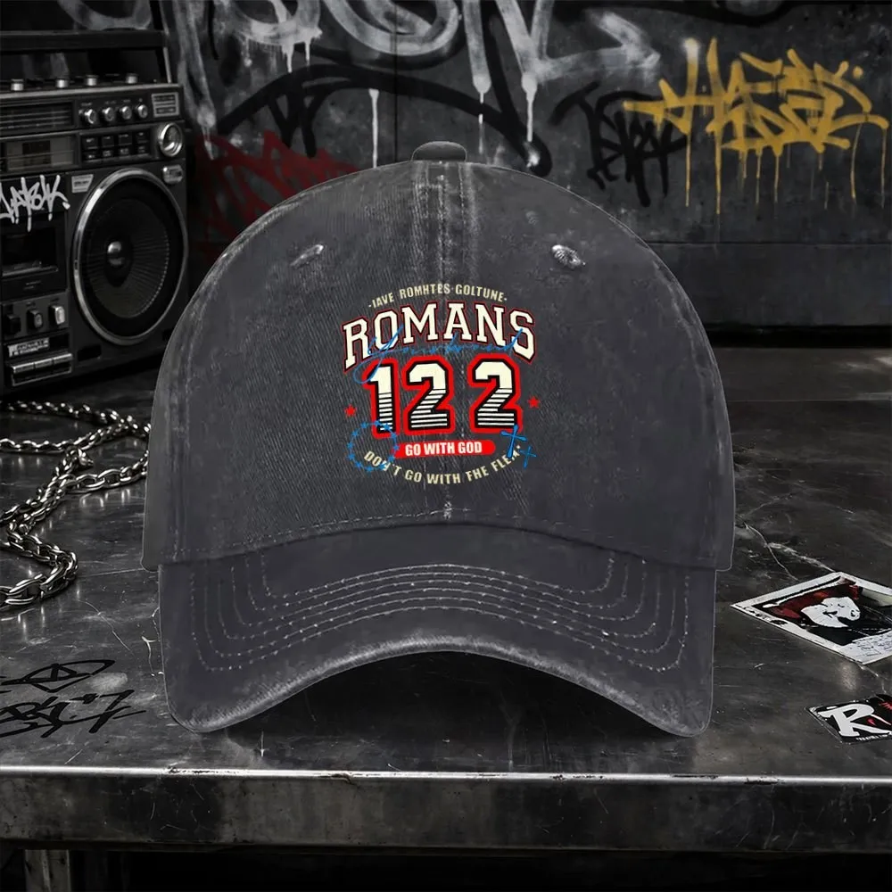 Romans 12:2 Vintage Washed Baseball Cap Unisex Cotton Outdoor Sports Casual Hat for Men Women