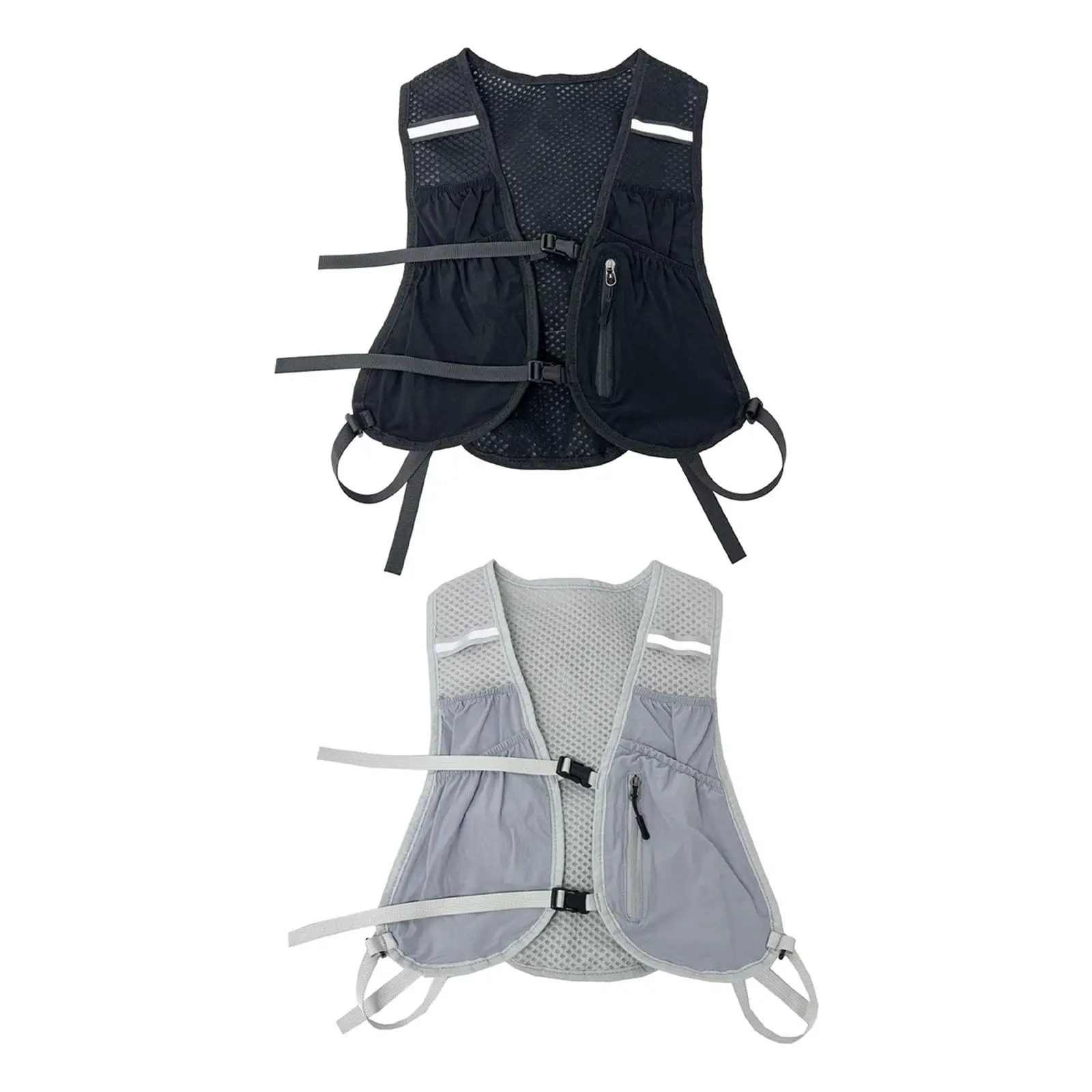 

Комплект жилета для бега, дышащий, со светоотражающими полосками, рюкзак для бега с несколькими отделениями для хранения, для пеших прогулок, тренировок на открытом воздухе