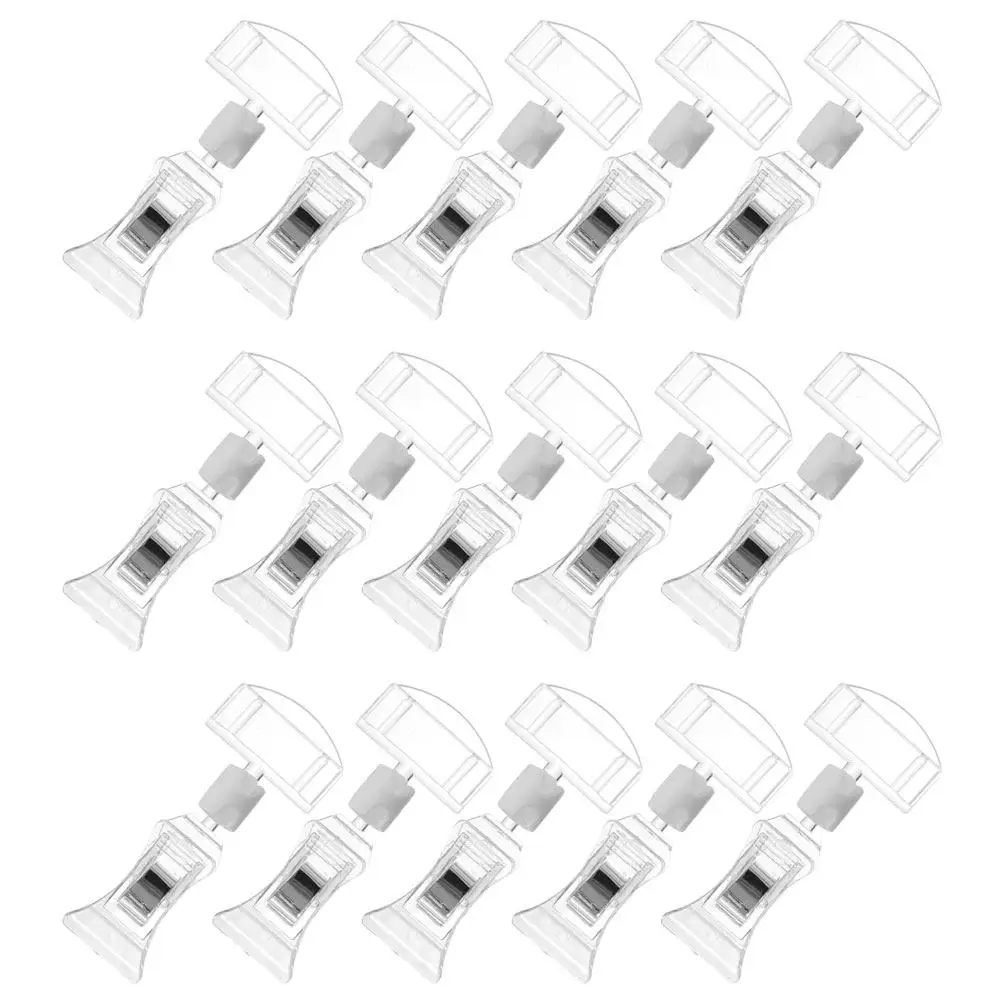 15Pcs Ad Clip Sign Display Clip Tag Rotatable Price Tag Clips for Store Clothing Rack Label Holder Double Sided