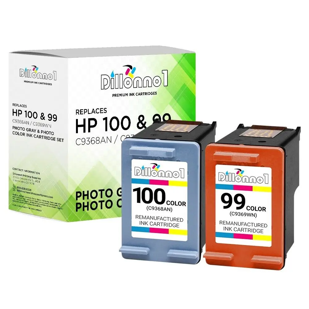 2pk Compatibel Pk 99 & 100 Voor Photosmart C Serie D Serie 8030 8038 8053 375b