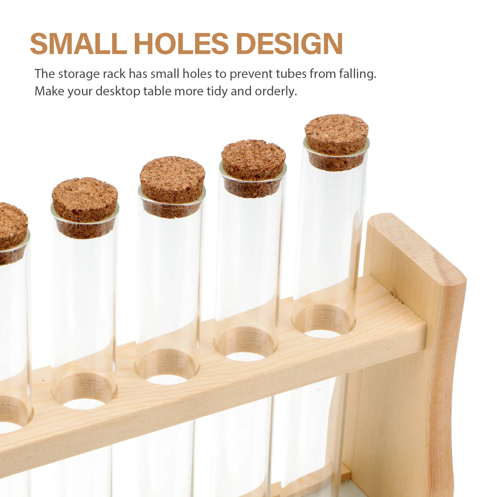 Perfume Test Tube Rack Laboratory Stand Tubes with Wooden Holder Essential Oil Bracket