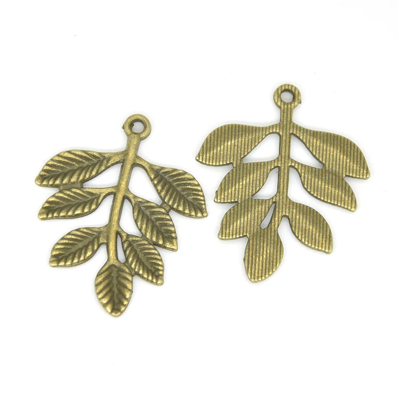 16pcs Mixed Antique Bronze Tree Leaf Plant Charms Alloy Metal Filigree Leaves Pendants For DIY Bracelet Necklace Jewelry Making