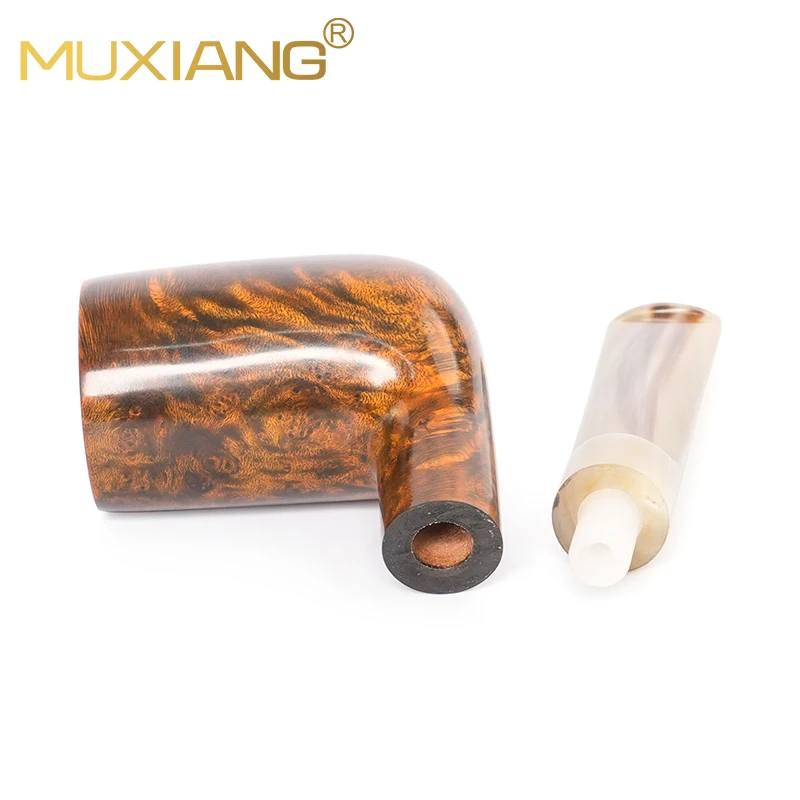 MUXIANG Briarwood Tobacco Pipe Hand-carved Pipe Father's Day Gift 3mm Pipe Channel High Bowl Chimney Pipe