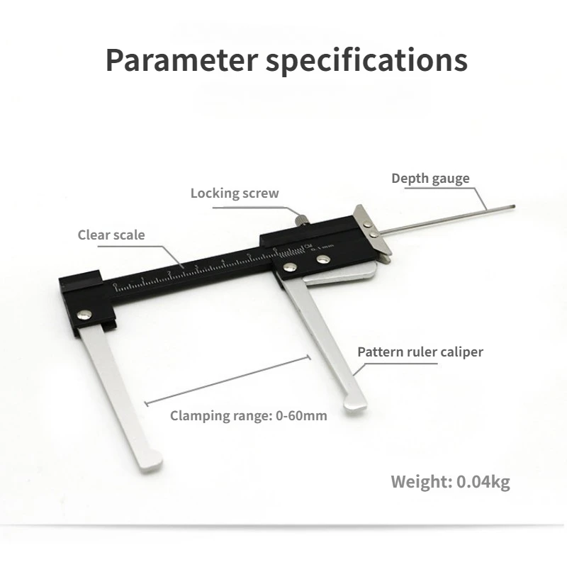 Stainless Steel Brake Disc Vernier Caliper 0-60mm Rotor Thickness Gauge For Auto Brake Disk Measuring Garage Repair Tool view 3