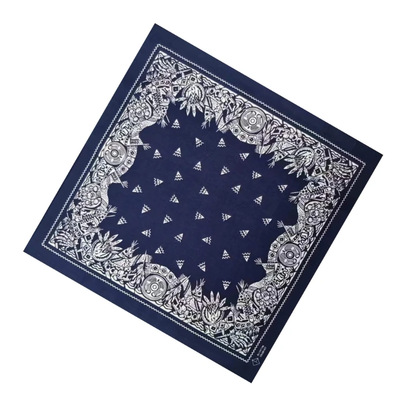 Stylish Party Bandanas Handkerchief Versatiles Pocket Vintage Square Headscarf for Various Occasion