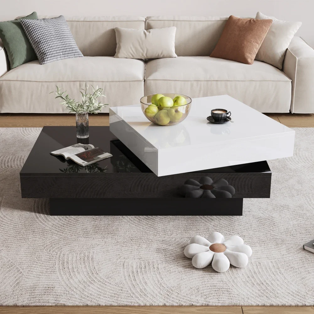 Moderner zylindrischer Couchtisch 360° ° Drehbare Wohnzimmermöbel mit einer Kapazität von 30 kg – Detail 19