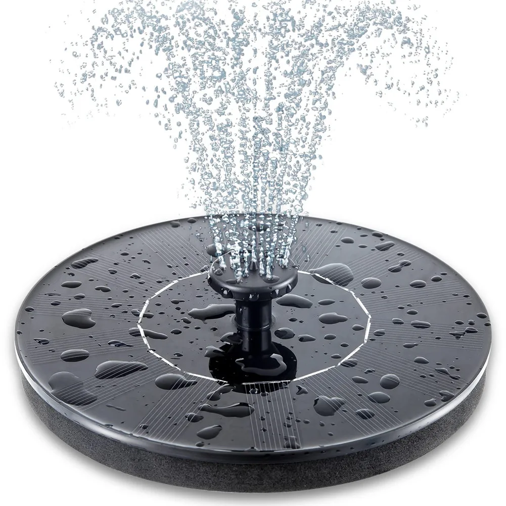 T22C Solar Bird Bath Fountain Pump, Upgrade 3.5W Solar Fountain with Nozzle, Free Standing Floating Solar Powered