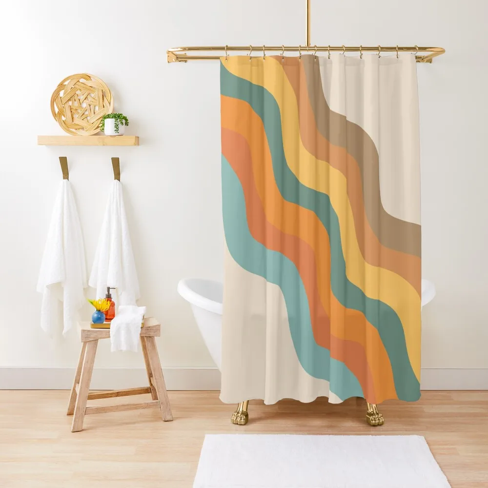 

Colorful diagonal waves design Shower Curtain Waterproof Bathroom Shower Shower Bathroom Bathroom Accessory Curtain