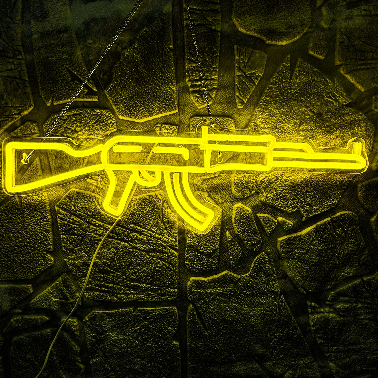 Gun Neon Sign art Neon Light Led AK 47 Cool Hanging Night Light Boys Playroom Home Store Party Personality BAR Wall Decor Lamps