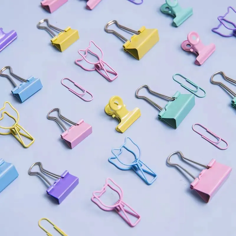 84Pcs/Set Binder Clips Set Binder Clips Set Multifunctional Paper Clips Metal Clear Binder Clips School Office Stationery Supply