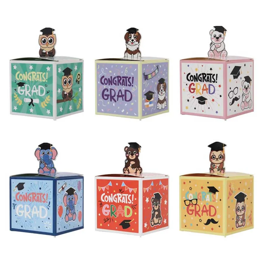 24 Stück Abschlussfeier-Geschenkboxen, Glückwunsch, Absolventenbehandlung, niedliche Geschenkboxen für Kinder, Kindergarten, Grundschule, Abschlussfeier