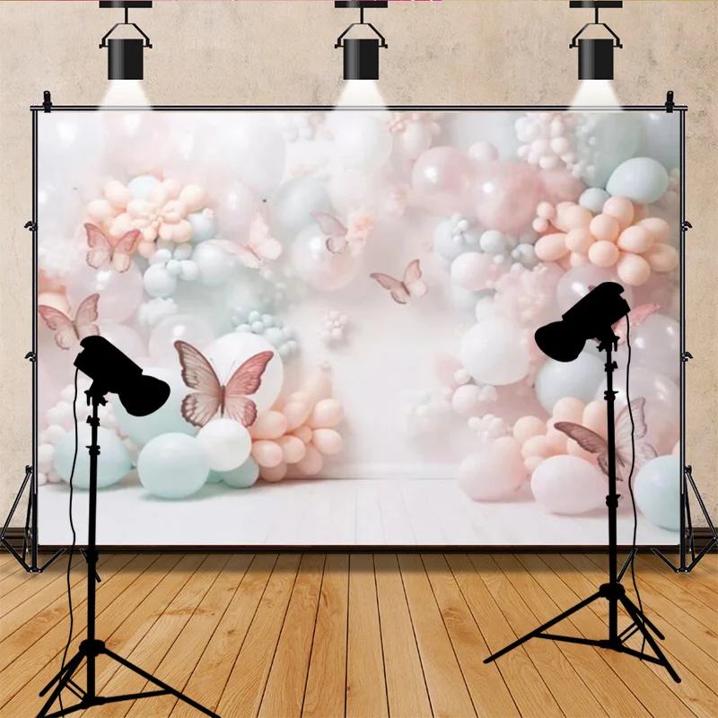 Decoração de aniversário para crianças, Fotografia Backdrops, Party Decor, Balloon Background, Banner para Photoshoot, Photo Studio Props, QQ-02
