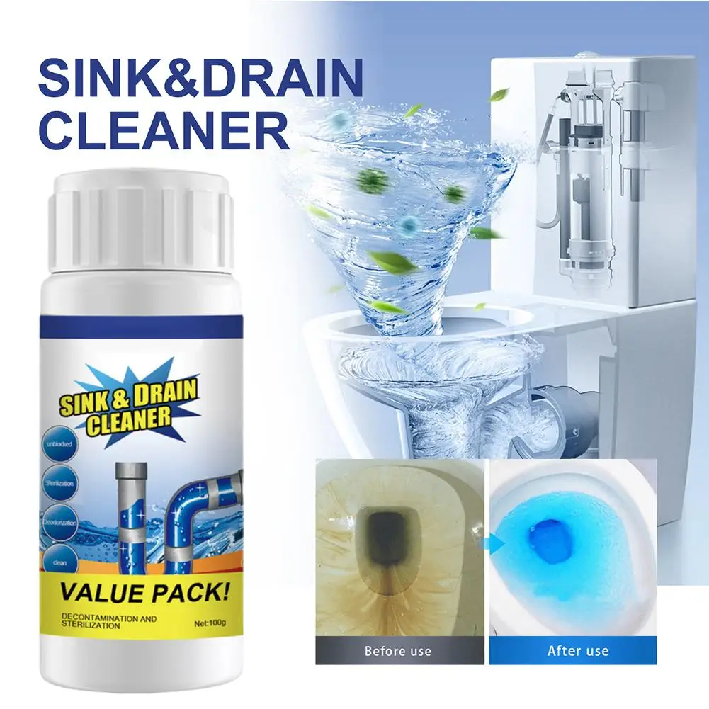 Acssart Sink and Drain Cleaner Wild Tornado Sink and Drain Cleaner Fast Foaming Drain Cleaner for Kitchen & Pipes