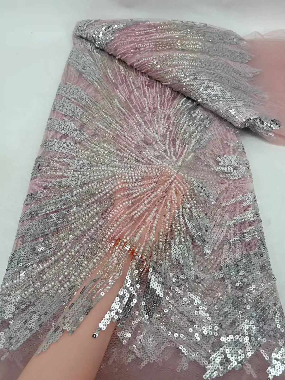 الأفريقي العريس أقمشة الدانتيل 2025 شمسيّة دانتيل عالية الجودة الفرنسية تول الترتر التطريز الخرز تول أقمشة الدانتيل لفستان الحفلات النساء