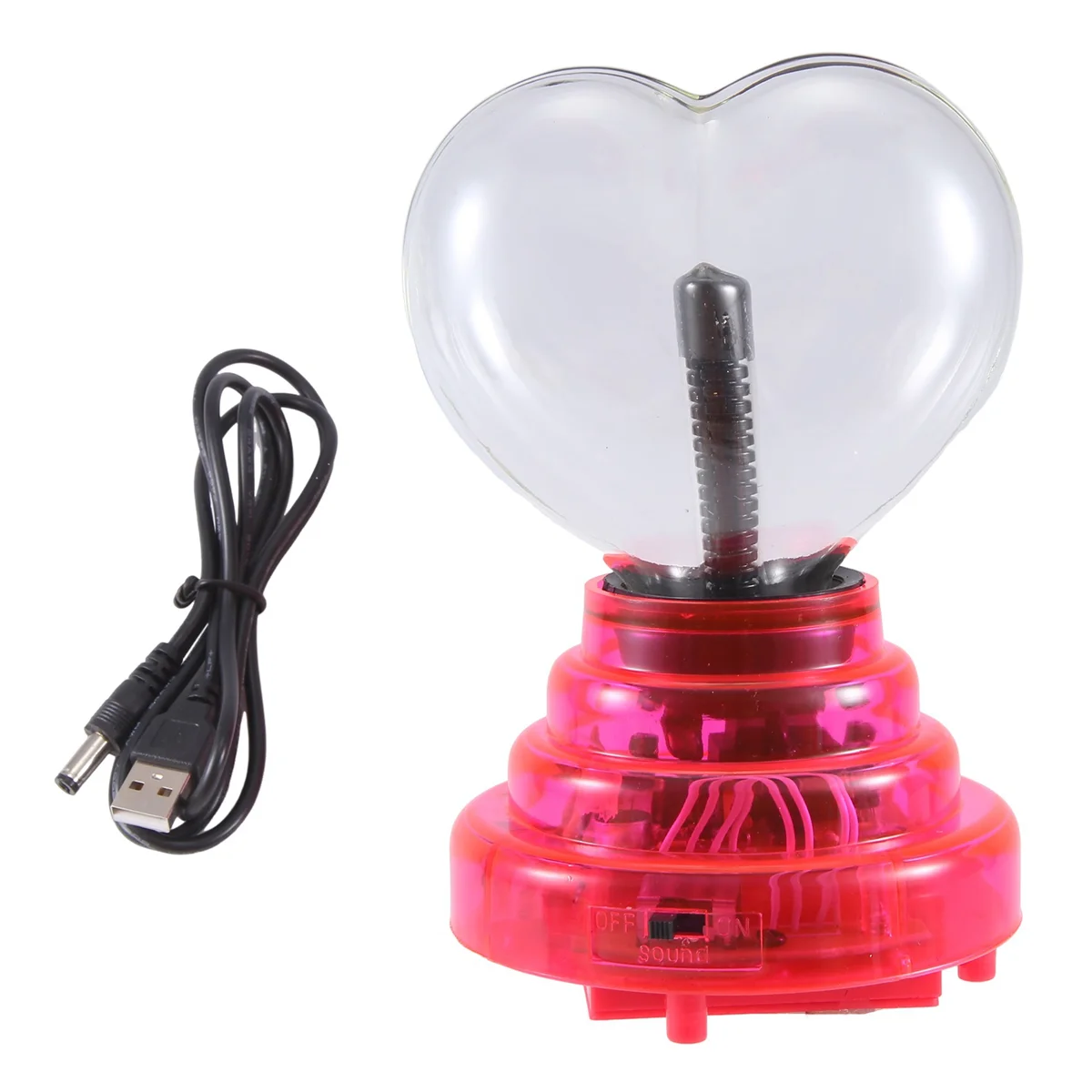 Plasma Ball Heart Shaped Light 4In Touch Activated, Valentine Gift,USB Cable or Battery Powered,Gifts for Kid and Adults