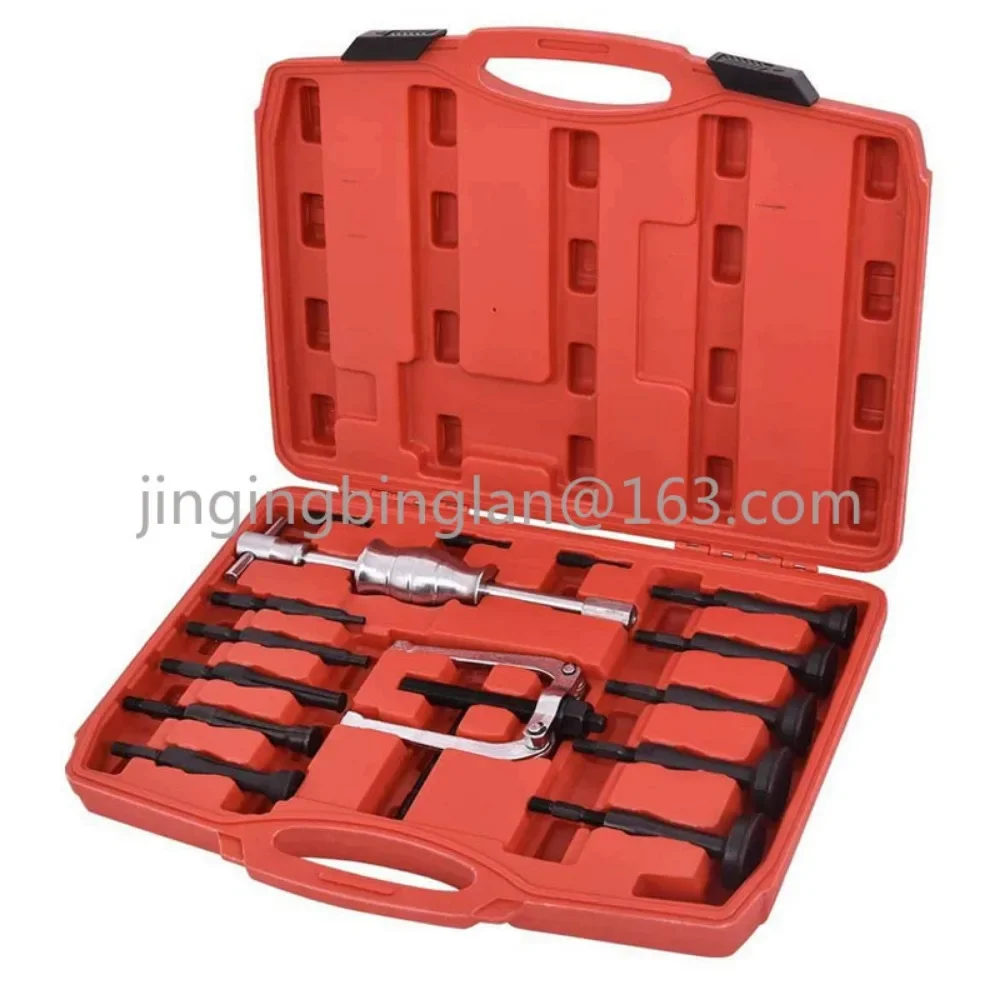 16-Piece set of inner bearing puller, removal tool, V-hole training sliding hammer removal set, internal control bearing puller